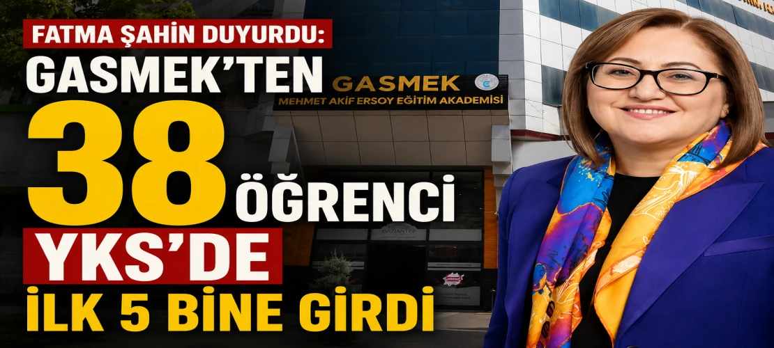 Fatma Şahin duyurdu: GASMEK’ten 38 öğrenci YKS’de ilk 5 bine girdi
