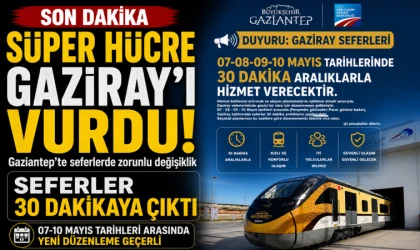 Gaziantep'te 'Süper Hücre' Gaziray'ı da vurdu! Seferler 30 dakikaya çıktı